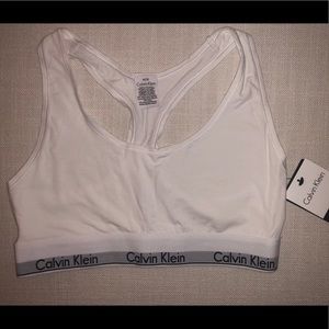 White Calvin Klein Logo Bralette